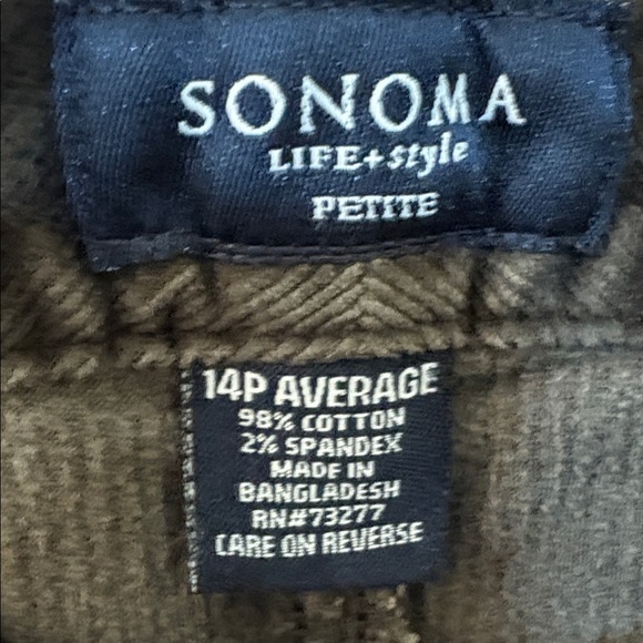 Sonoma Women's Olive Green Wide Leg Jeans Size 14P - Picture 4 of 7